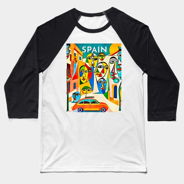 Spain, Globetrotter Baseball T-Shirt by Zamart20